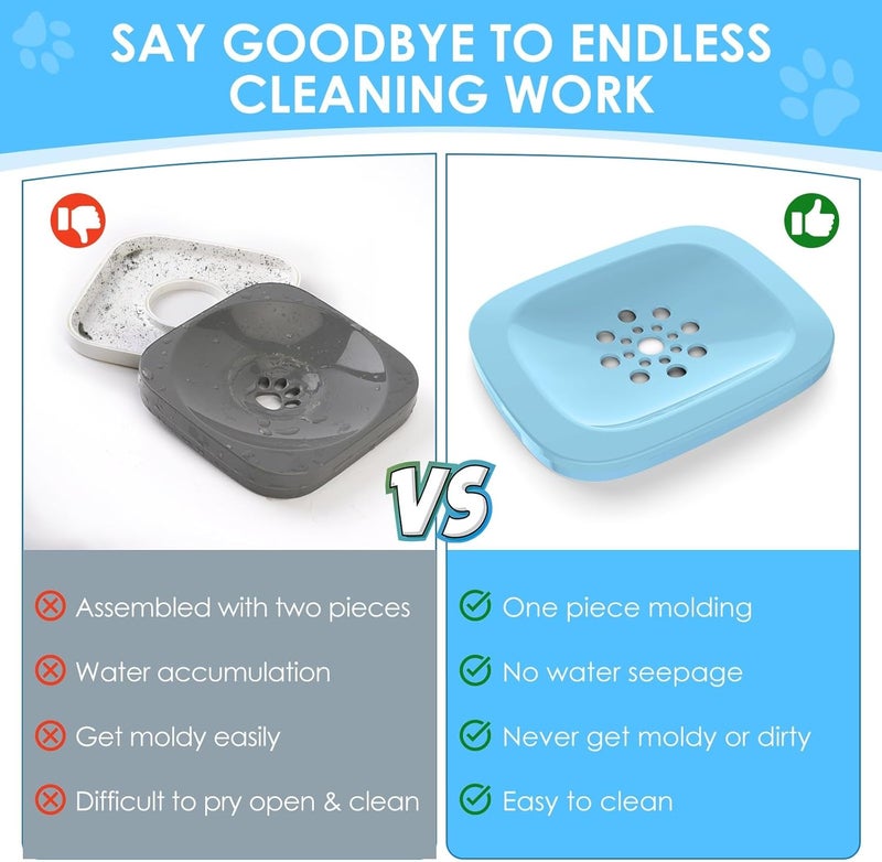 AONKEY 3L Dog Water Bowl No Spill, 101oz Large Spill Proof Dog Bowl Reduce Refill, Anti Splash No Mess Dispenser Dripless Slow Drinking Water Bowl for Sloppy Messy Drinkers (Sky Blue) - Image 2